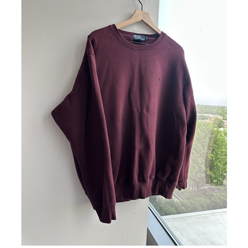 Vintage Polo by Ralph Lauren Burgundy Crew Neck Pullover Sweatshirt Size L